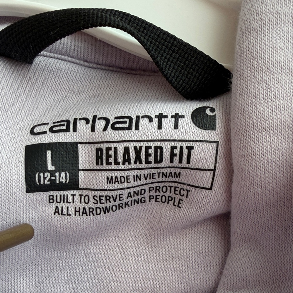 Carhartt Women's Purple Hoodie with Logo - Picture 3 of 3